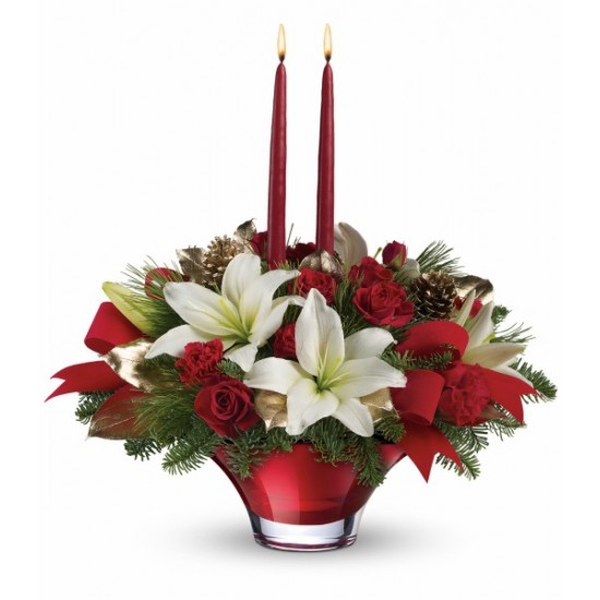 Teleflora's Crimson Glow Centerpiece
